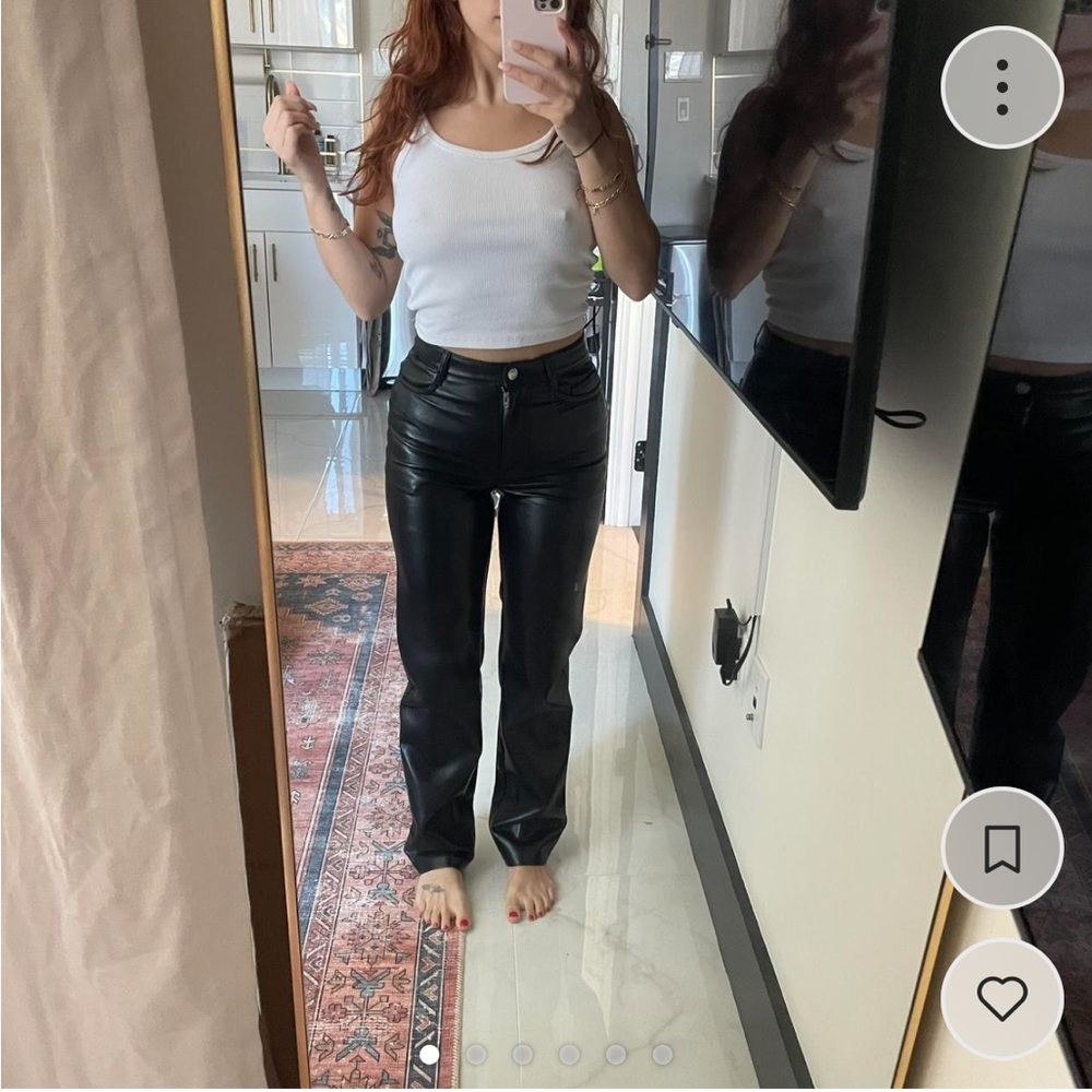 Aritzia vegan leather straight leg pants